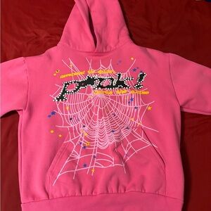 - Pink hoodie sp5der brand